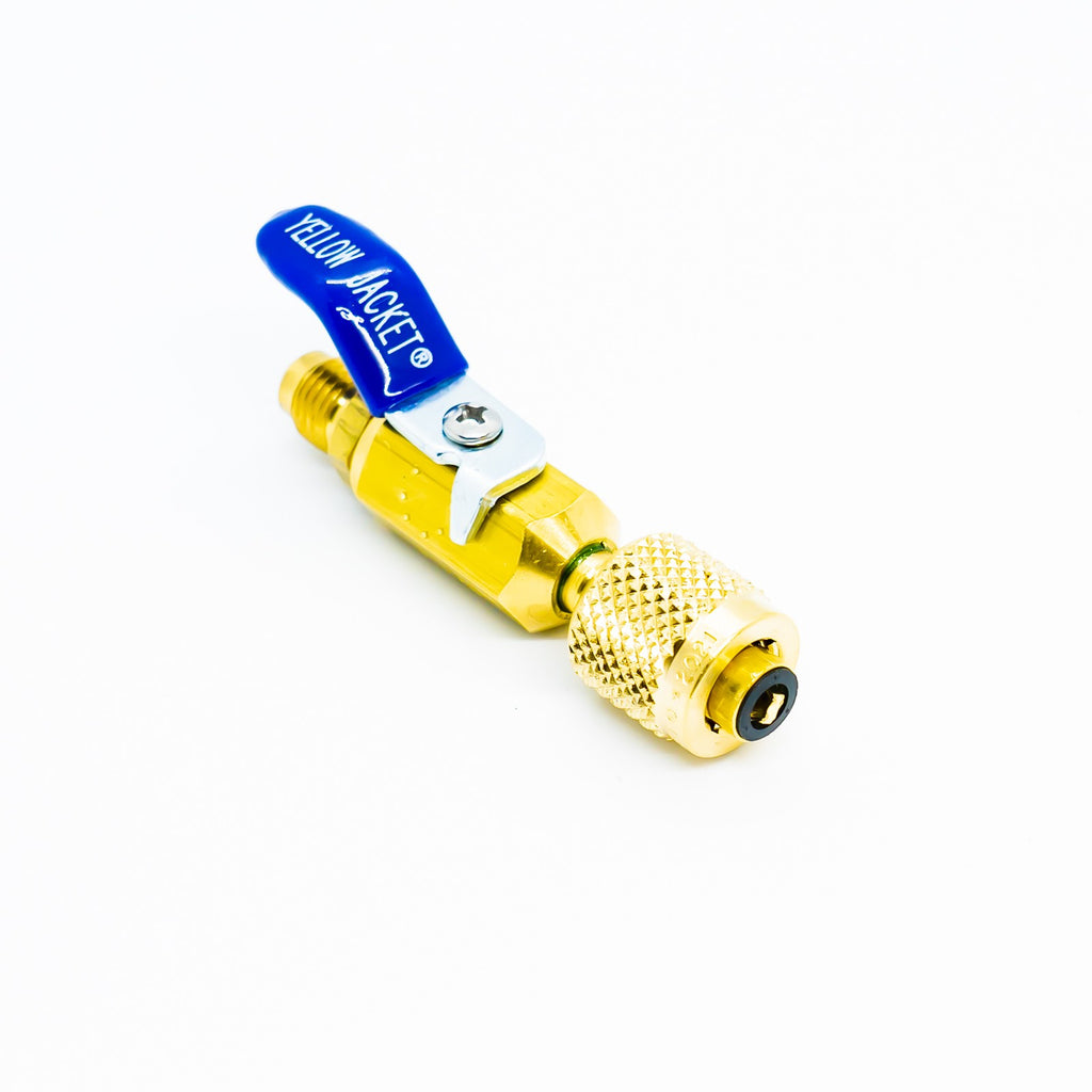 Yellow Jacket Ball Valve for Vacuum/Charging 1/4 IN SAE Ma fl. x Fe fl. - 93844
