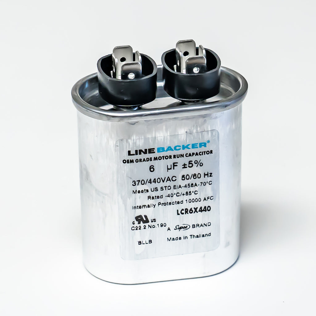 Supco Capacitor Oval Run 6 uf mfd 370/440 Volts for HVAC Motors