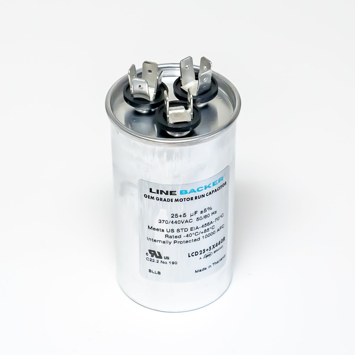 Supco Capacitor Round Dual Run 25 + 5 uf mfd 370/440 Volts for HVAC Motors