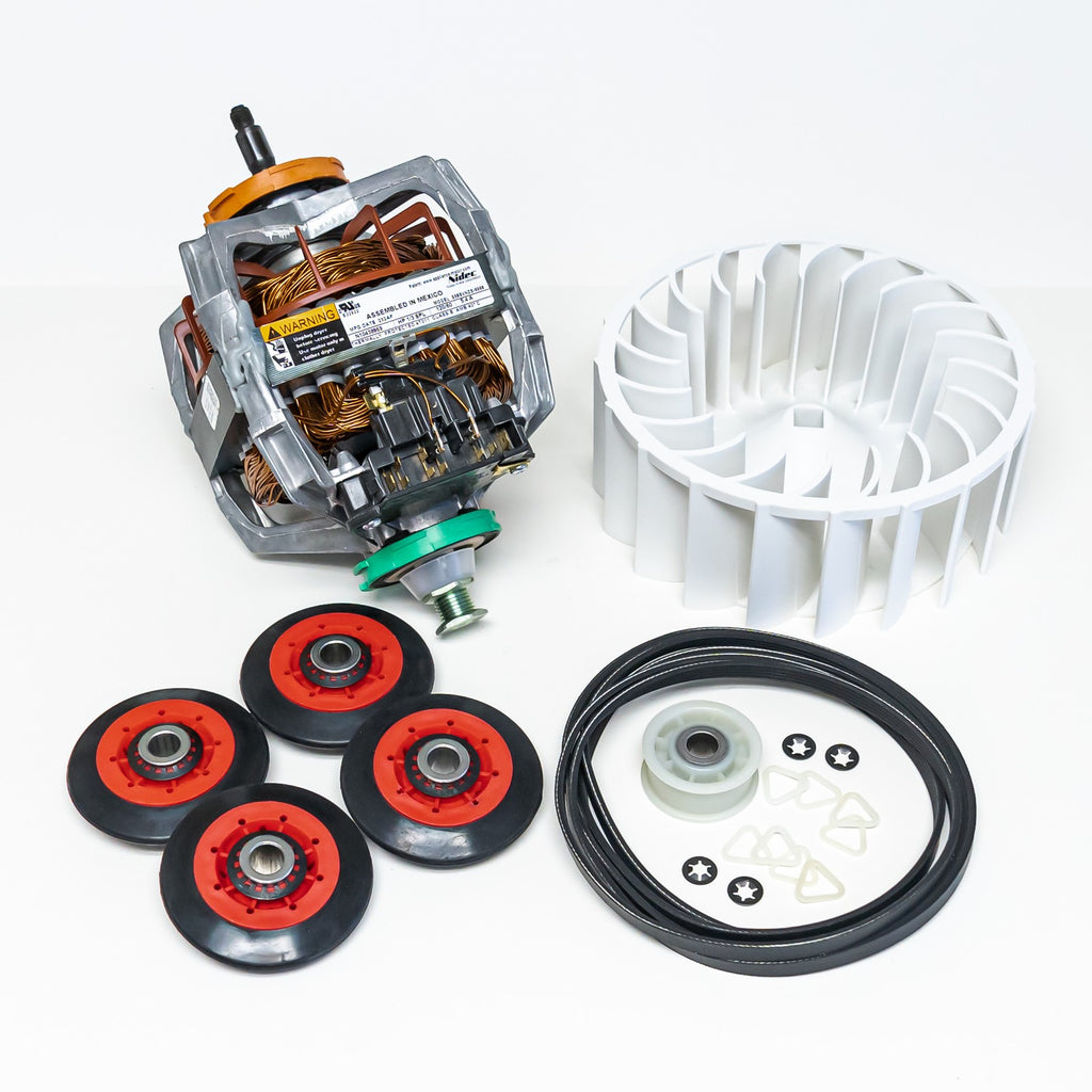 COMBO12 279787 Dryer Motor 4392067 Belt Kit 697772 Wheel for Whirlpool Kenmore