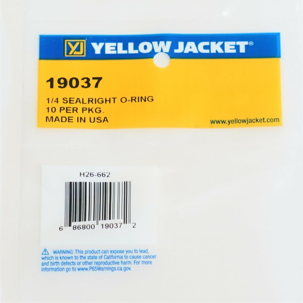 Yellow Jacket 19037 Package of 10 Sealright O-Rings for Charging Hoses