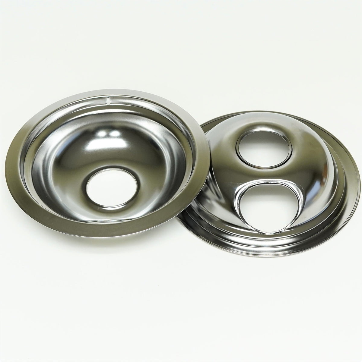 CP1 Range Stove Chrome Drip Pans Burner Bowls Set 2/ 6" 2/ 8"