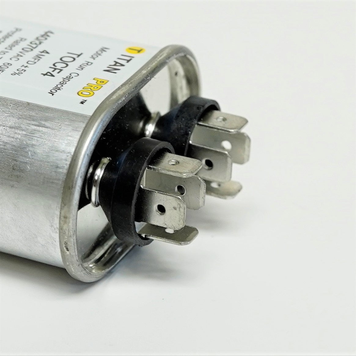 TitanPro TOCF4 HVAC Motor Run Oval Capacitor. 4 MFD/UF 440/370 Volts