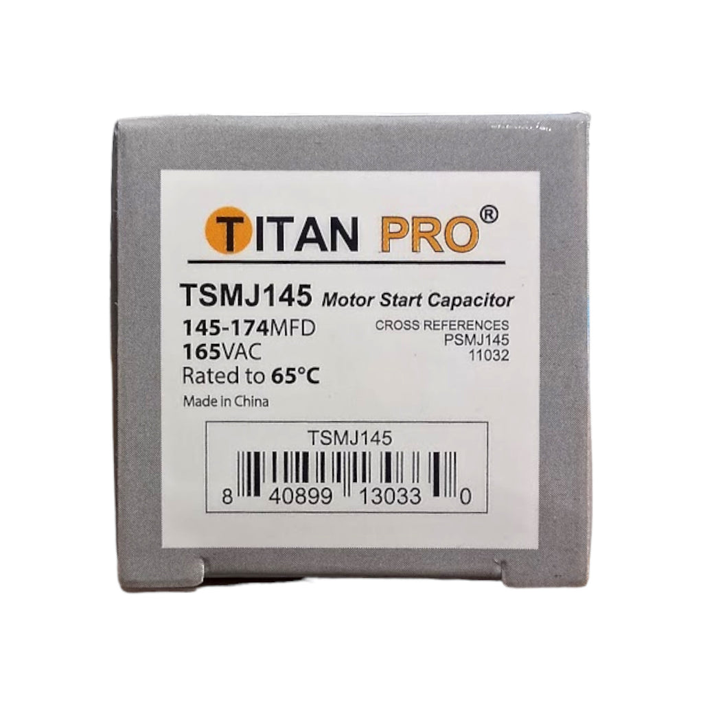 Titan Pro TSMJ145 Motor Start Capacitor 145-174 MFD UF / 165 VAC