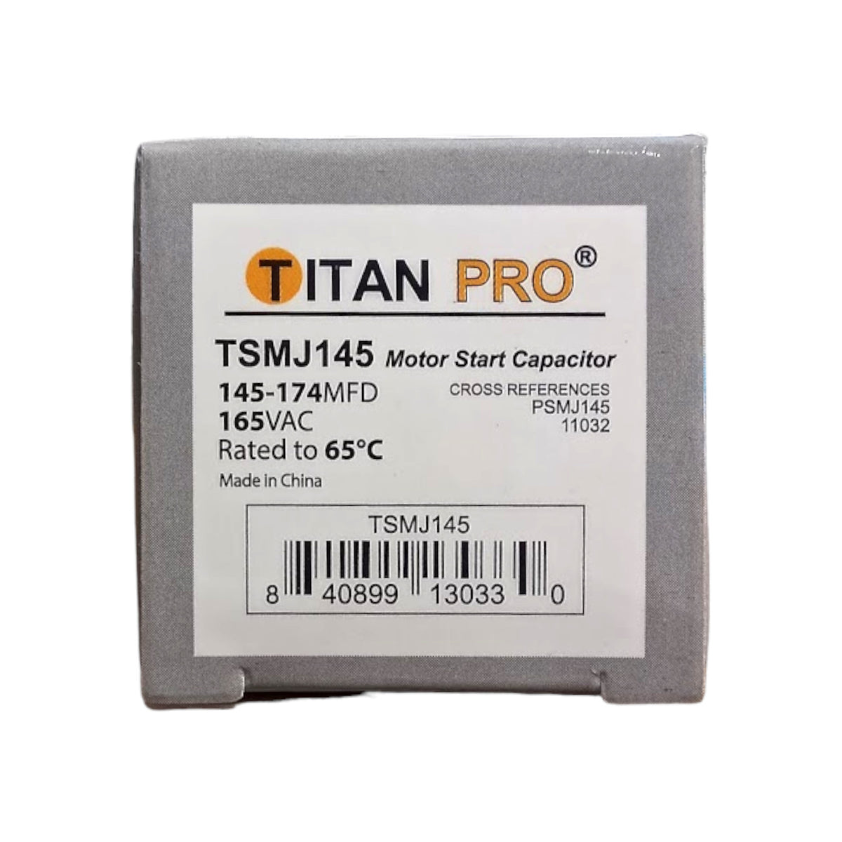Titan Pro TSMJ145 Motor Start Capacitor 145-174 MFD UF / 165 VAC