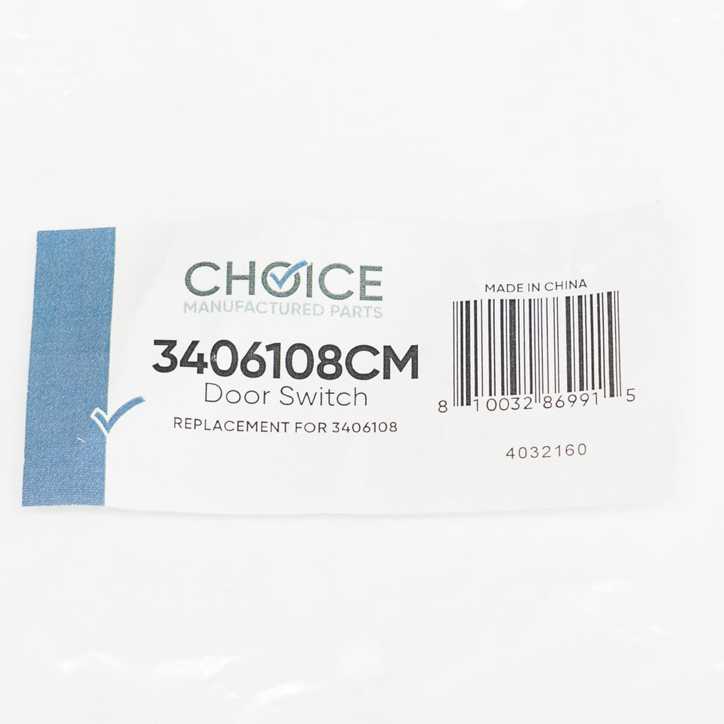 Choice 3406108 Dryer Door Switch for Whirlpool Kenmore Roper
