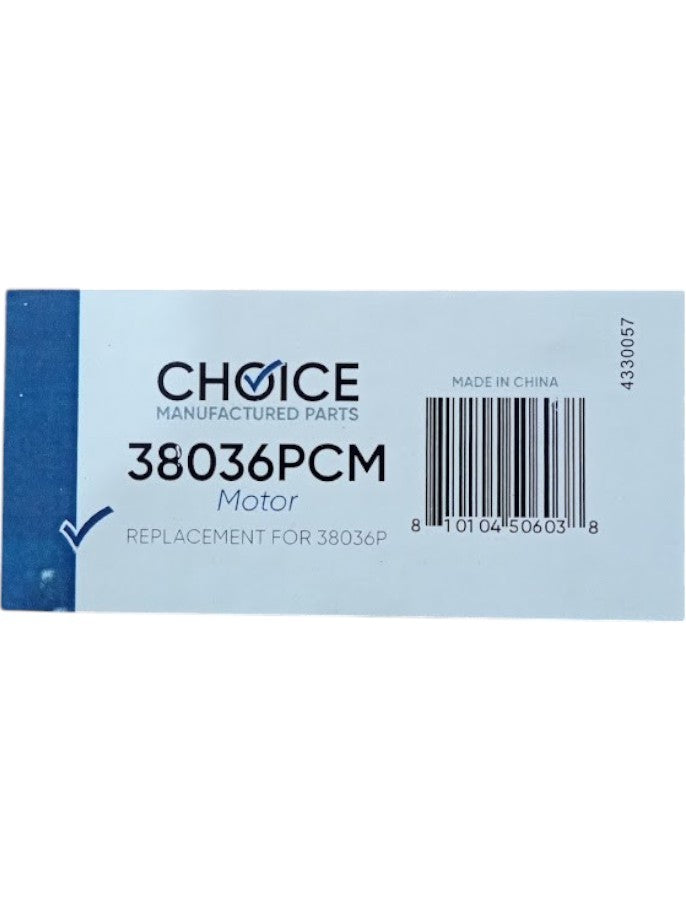 Choice Part 38036P Washer Motor for Alliance Speed Queen Single Speed