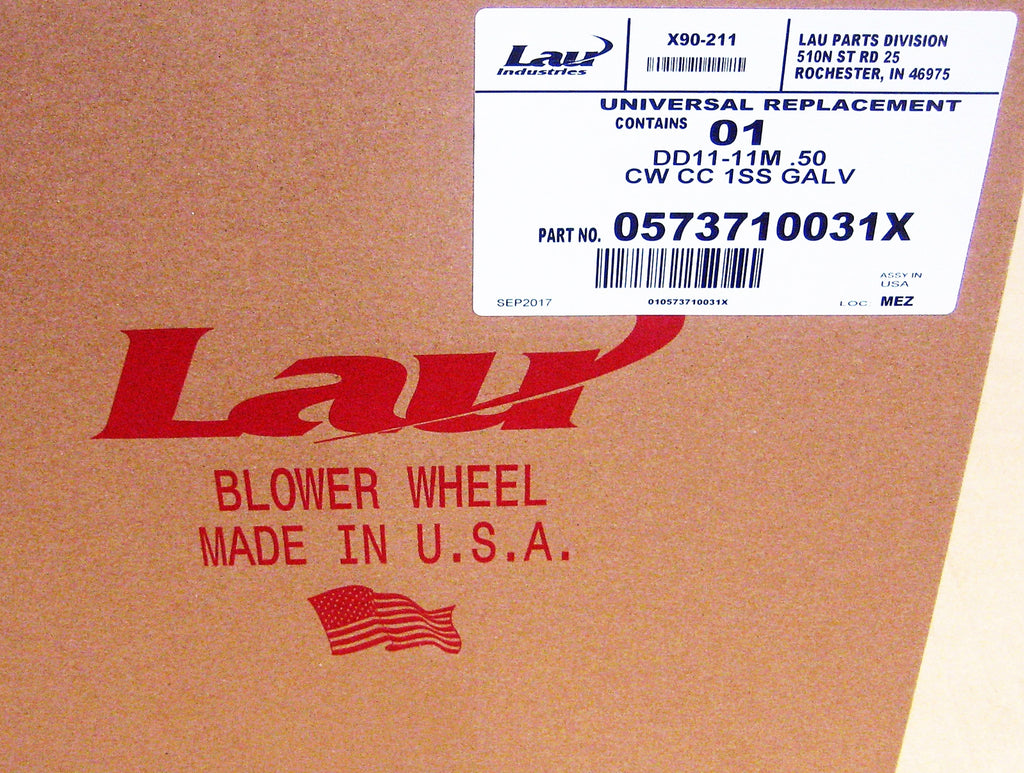 DD11-11M Blower Wheel Squirrel Cage for Carrier LA22ZA120 CW Concave 1/2" Bore