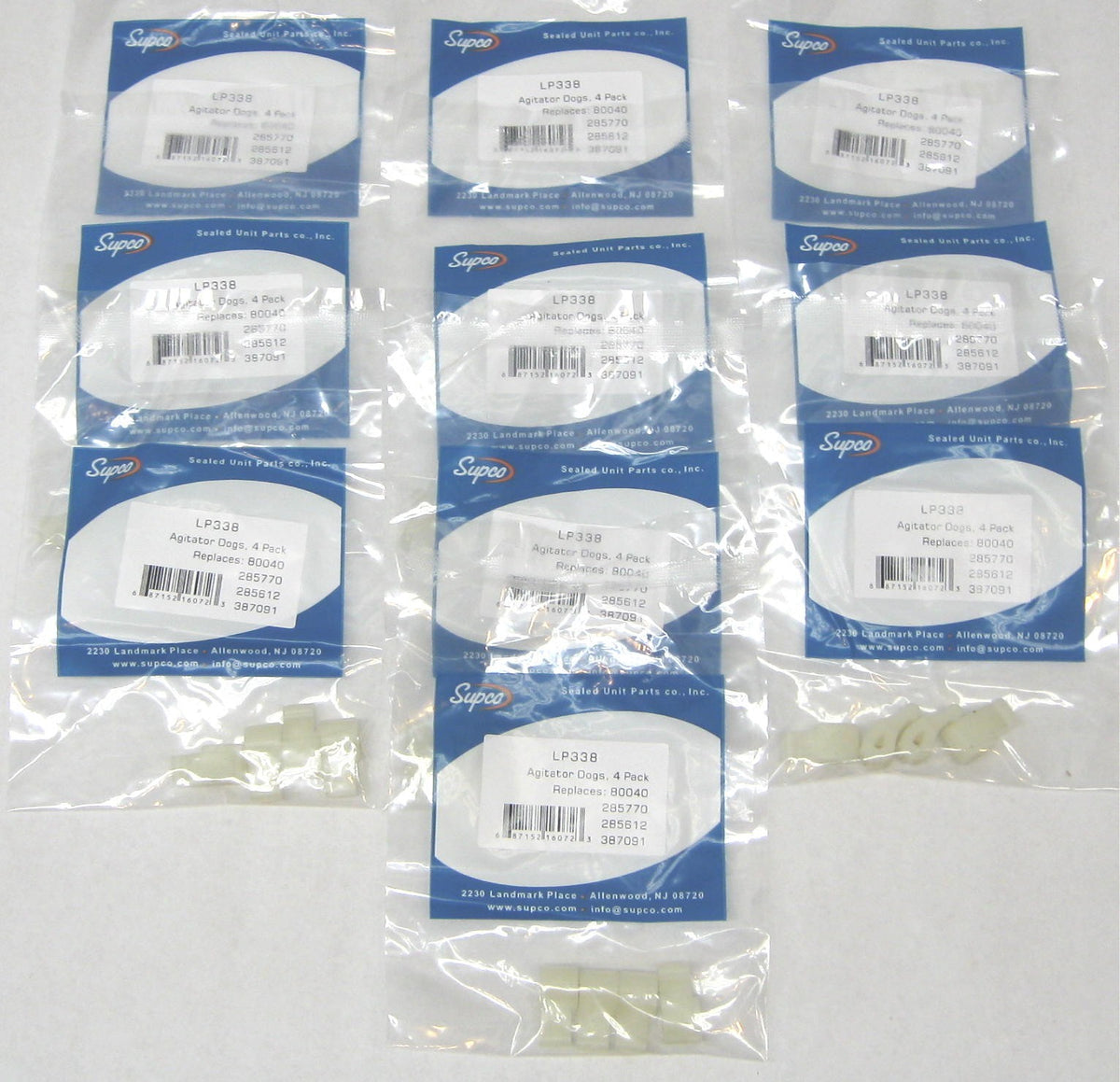 #80040-10PAK Agitator Dogs for Whirlpool Kenmore 80040 285770 LP338