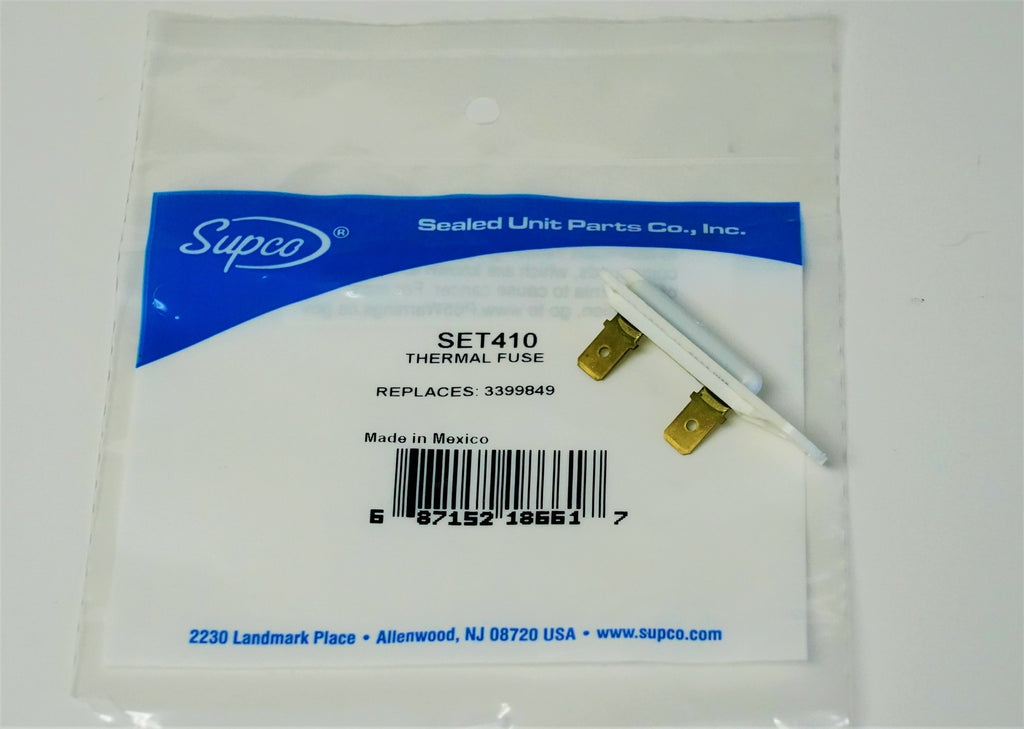 Supco SET410 for Whirlpool 3399849 Dryer Thermal Fuse