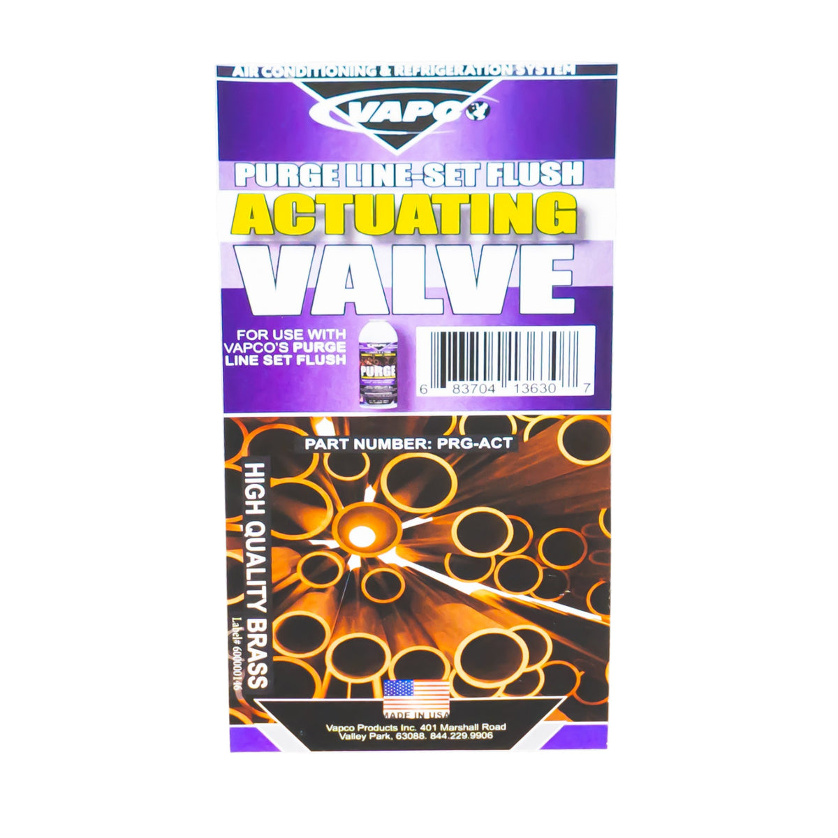 Vapco Purge Line Set Flush Actuating Valve - Actuator - PRG-ACT