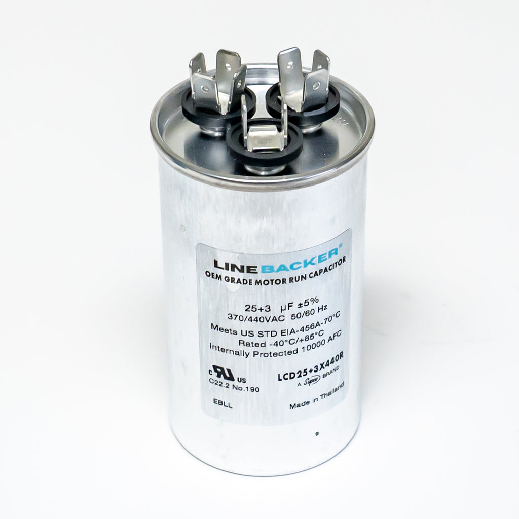 Supco Capacitor Oval Dual Run 25 + 3 uf mfd 370/440 Volts for HVAC Motors