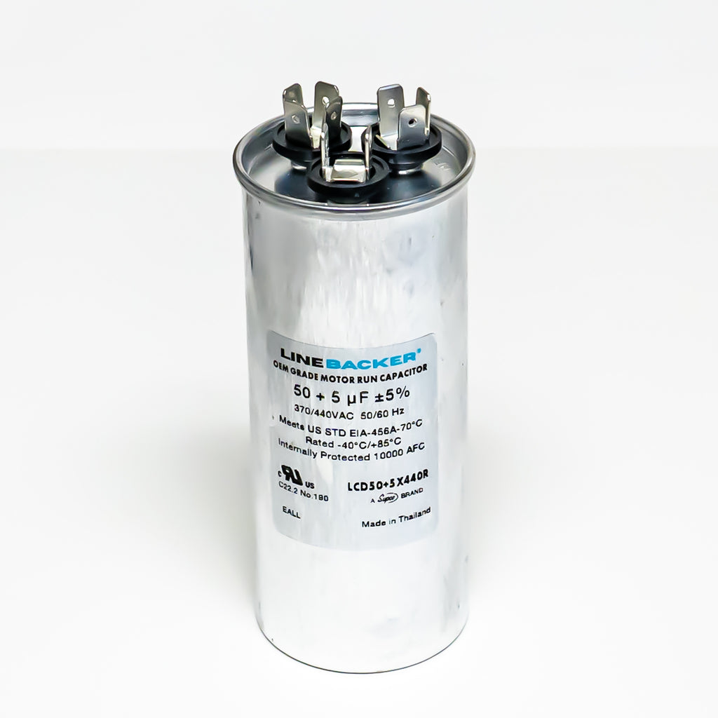 Supco Capacitor Round Dual Run 50 + 5 uf mfd 370/440 Volts for HVAC Motors