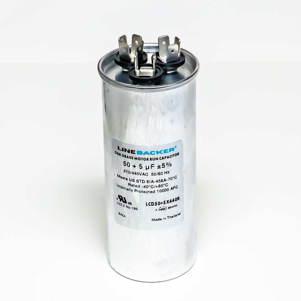 Supco Capacitor Round Dual Run 50 + 5 uf mfd 370/440 Volts for HVAC Motors