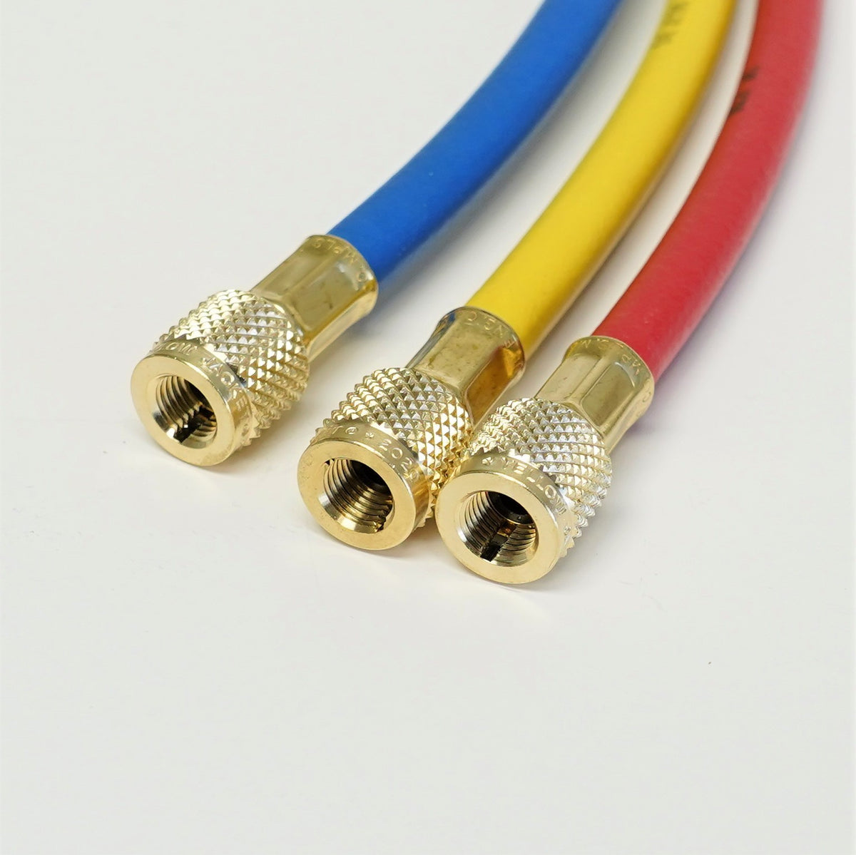 Yellow Jacket 29985 1/4" PLUS II 60" Charging Hoses with Ball Valve RYB Pack