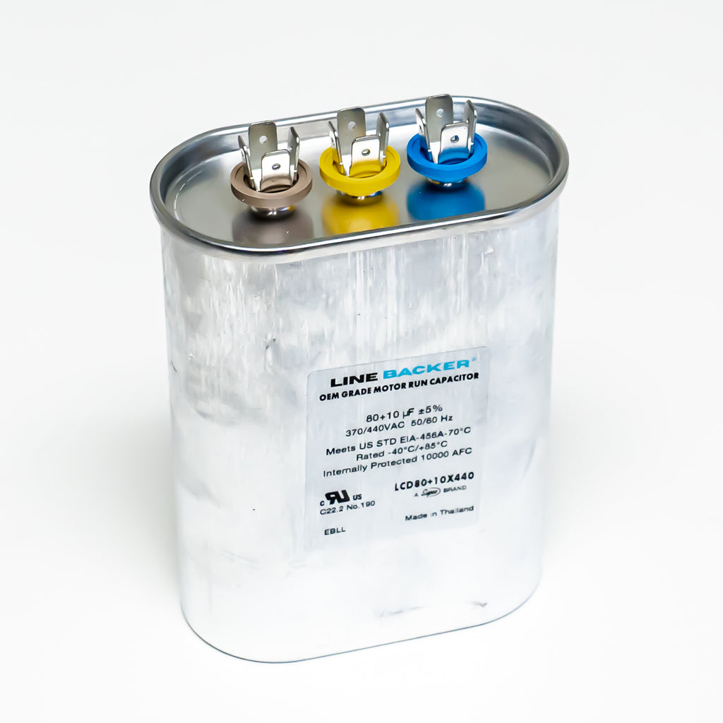 Supco Capacitor Oval Dual Run 80 + 10 uf mfd 370/440 Volts for HVAC Motors