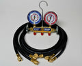 Yellow Jacket 42044 Heat Pump Charging Manifold with 60" Black Plus 1/4" Hoses,