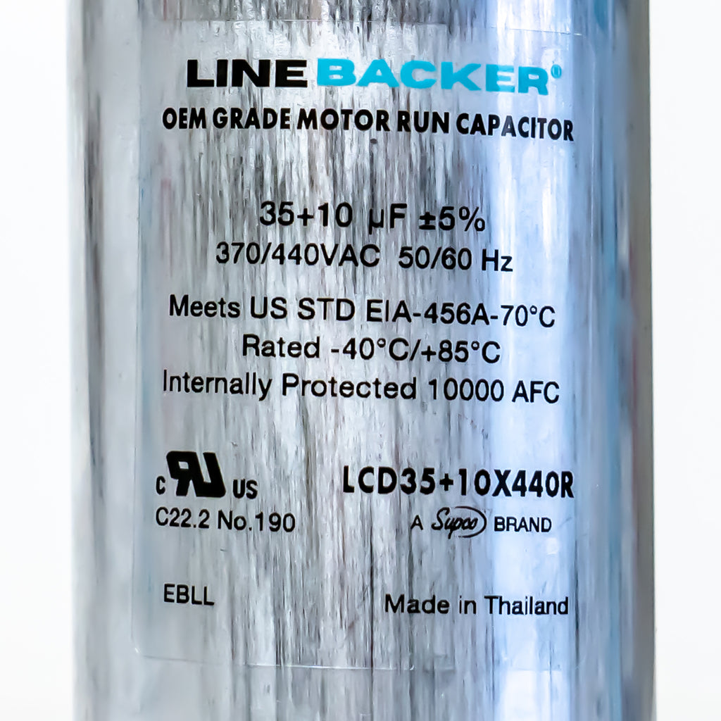 Supco Capacitor Round Dual Run 35 + 10 uf mfd 370/440 Volts for HVAC Motors