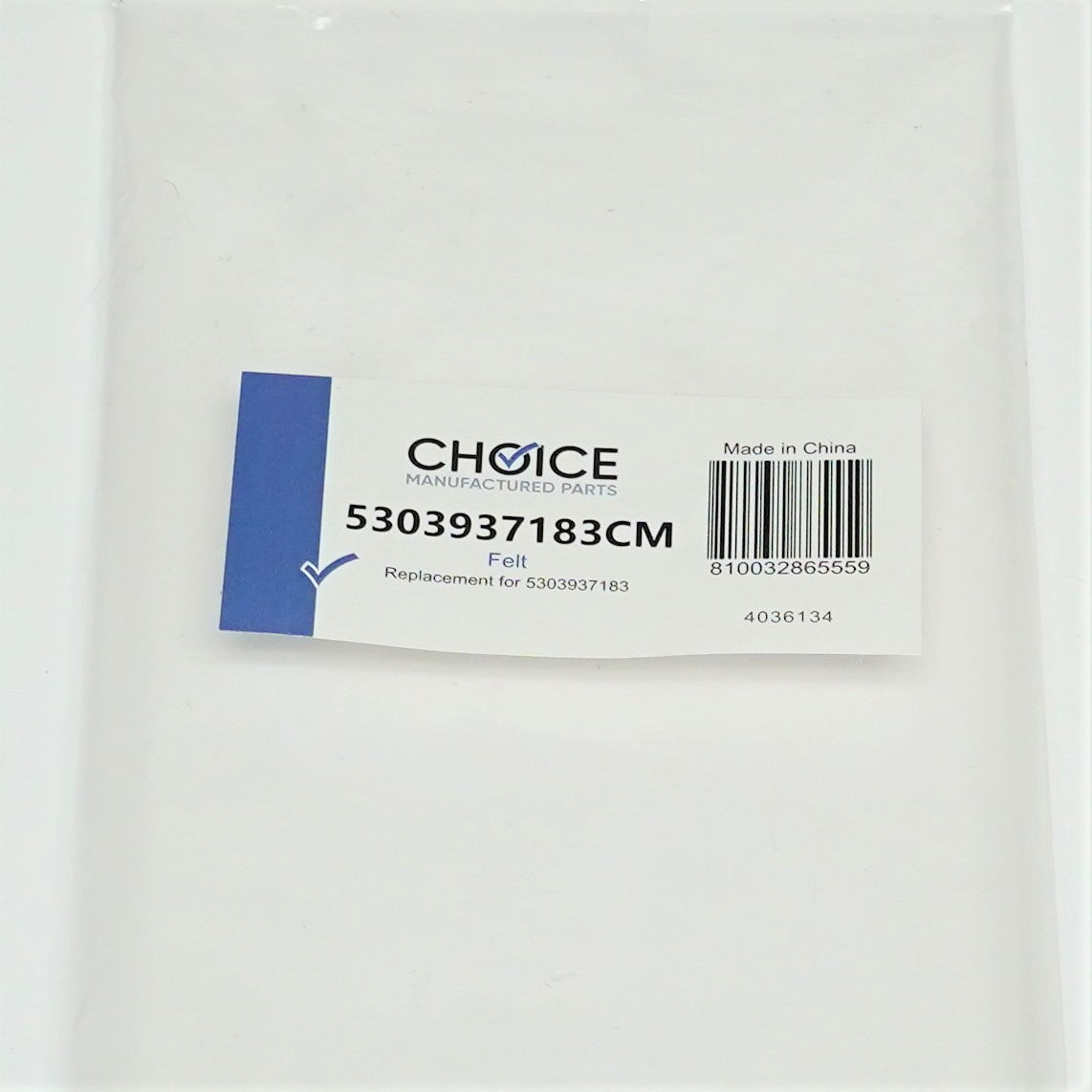 Choice 5303937183 for Electrolux Frigidaire Dryer Lower Felt Seal & Adhesive