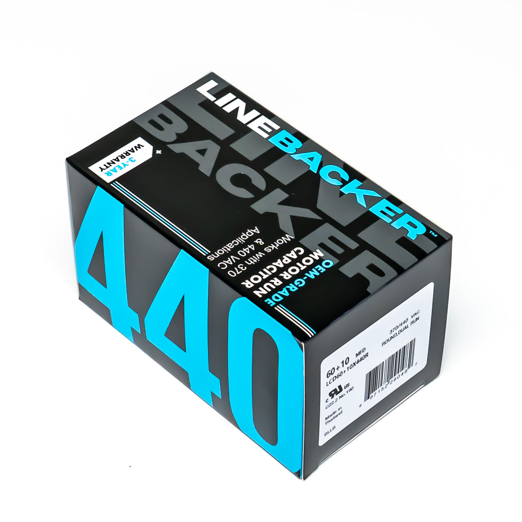 Supco Capacitor Round Dual Run 60 + 10 uf mfd 370/440 Volts for HVAC Motors