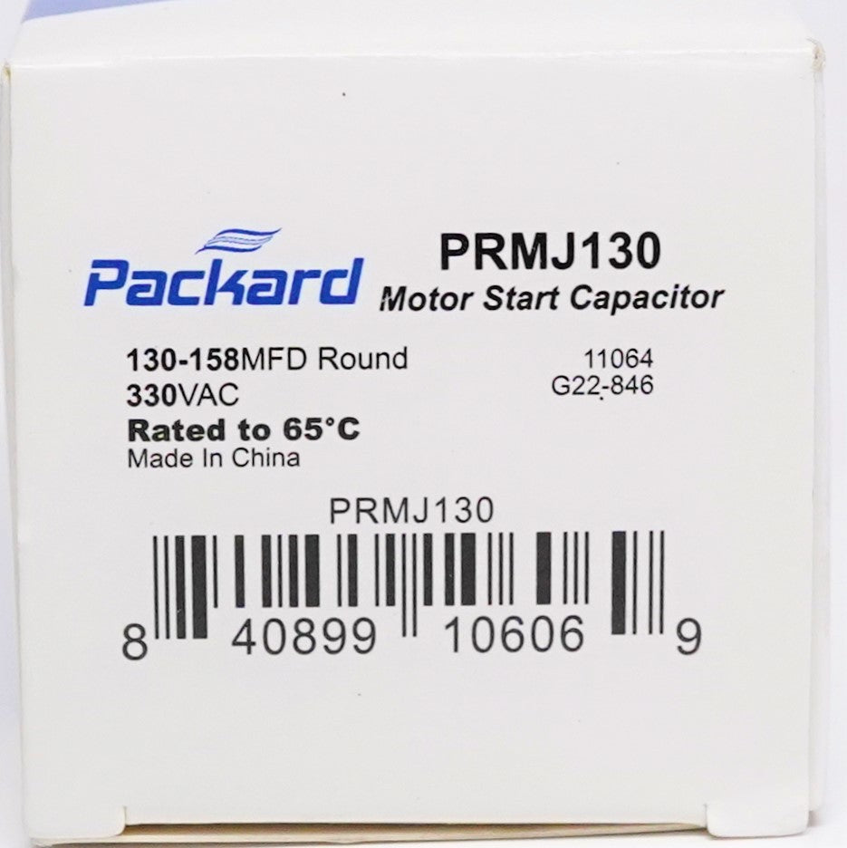 Packard PRMJ130 Motor Start Capacitor 130-158 MFD UF / 330 VAC