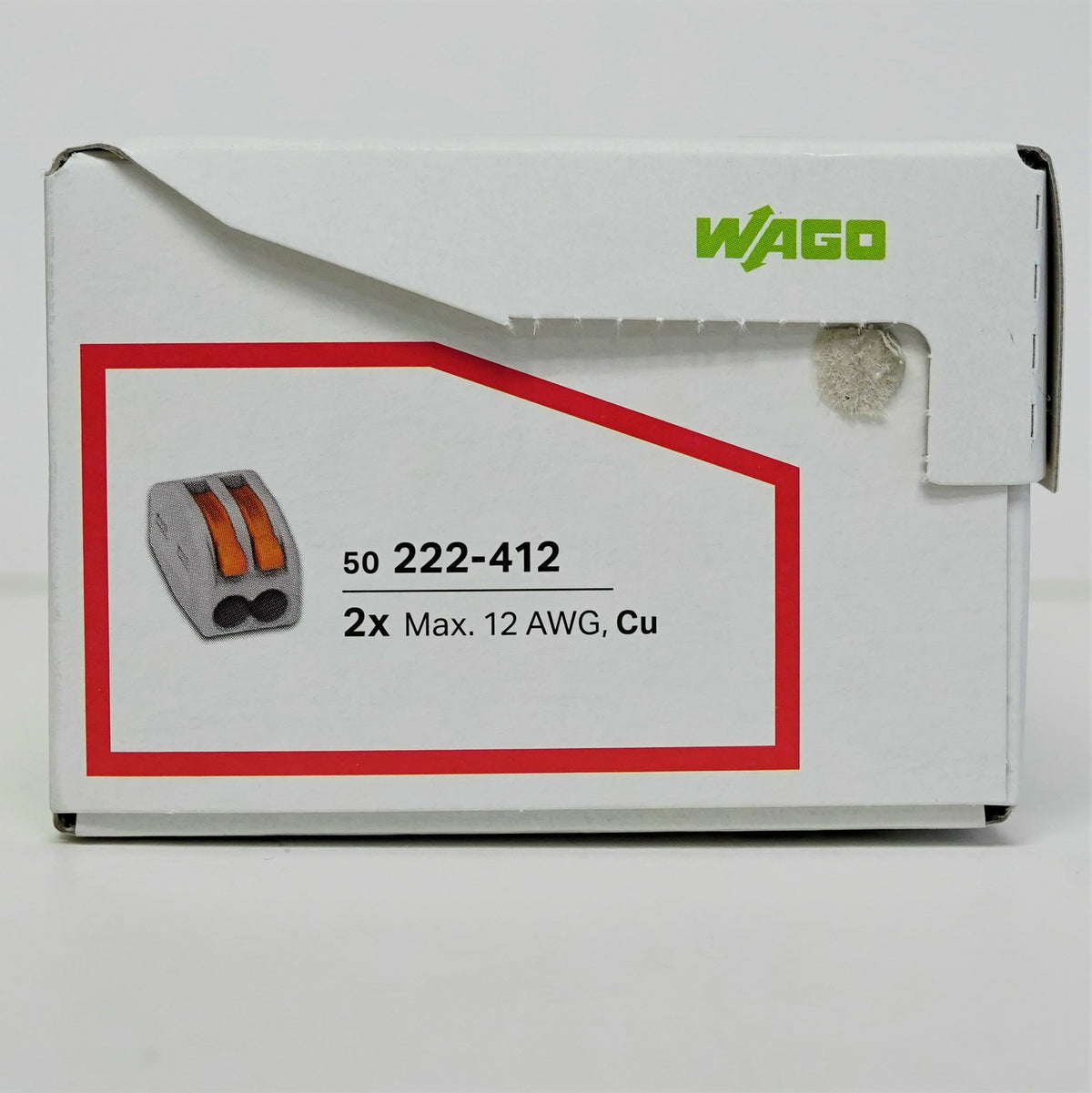 Wago 2-Conductor Lever-Nuts 222-412 Wire Splice Terminal Block Box of 50