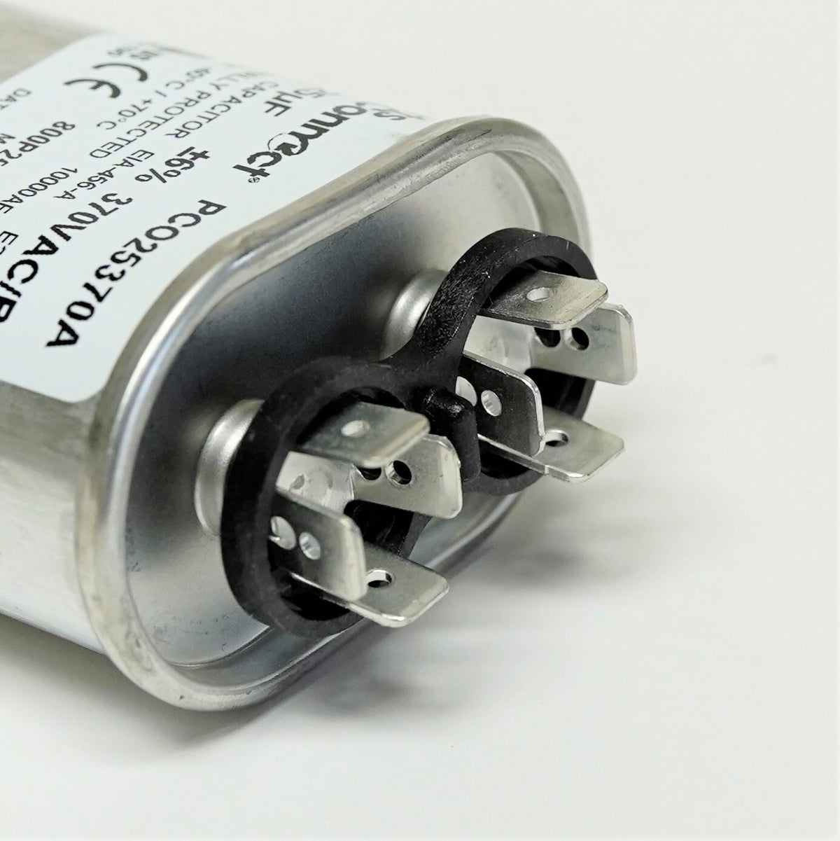 USA Run Capacitor 25 mfd (uf) 370 Volt Oval American Made PartsConnect PCO25370A