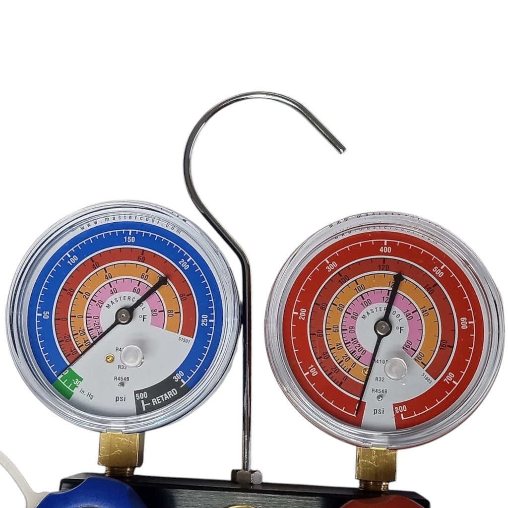 Mastercool 51161 A2L Manifold Gauge Set w/ Hoses for Refrigerant R410A R32 R545B