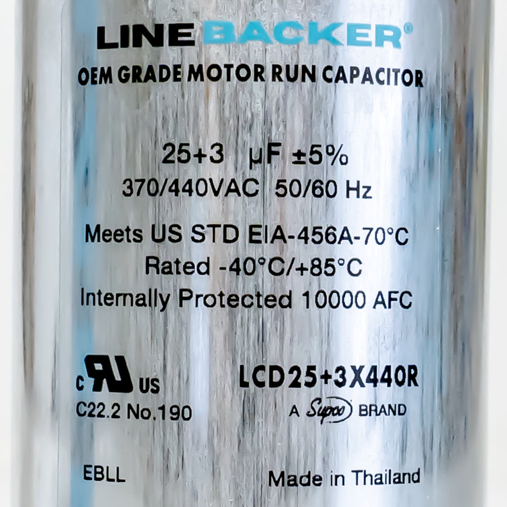 Supco Capacitor Oval Dual Run 25 + 3 uf mfd 370/440 Volts for HVAC Motors