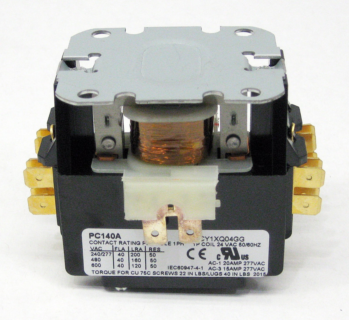 PC140A Contactor Single One 1 Pole 40 Amps 24 Volts A/C Air Conditioner NEW