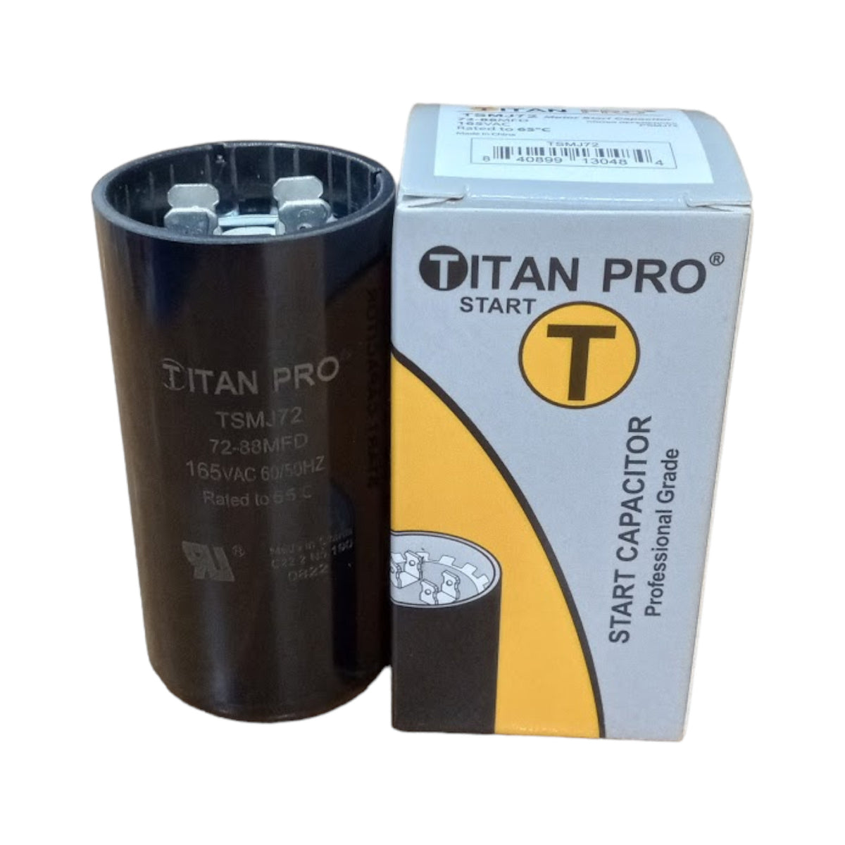 Titan Pro TSMJ72 Motor Start Capacitor 72-88 MFD UF / 165 VAC