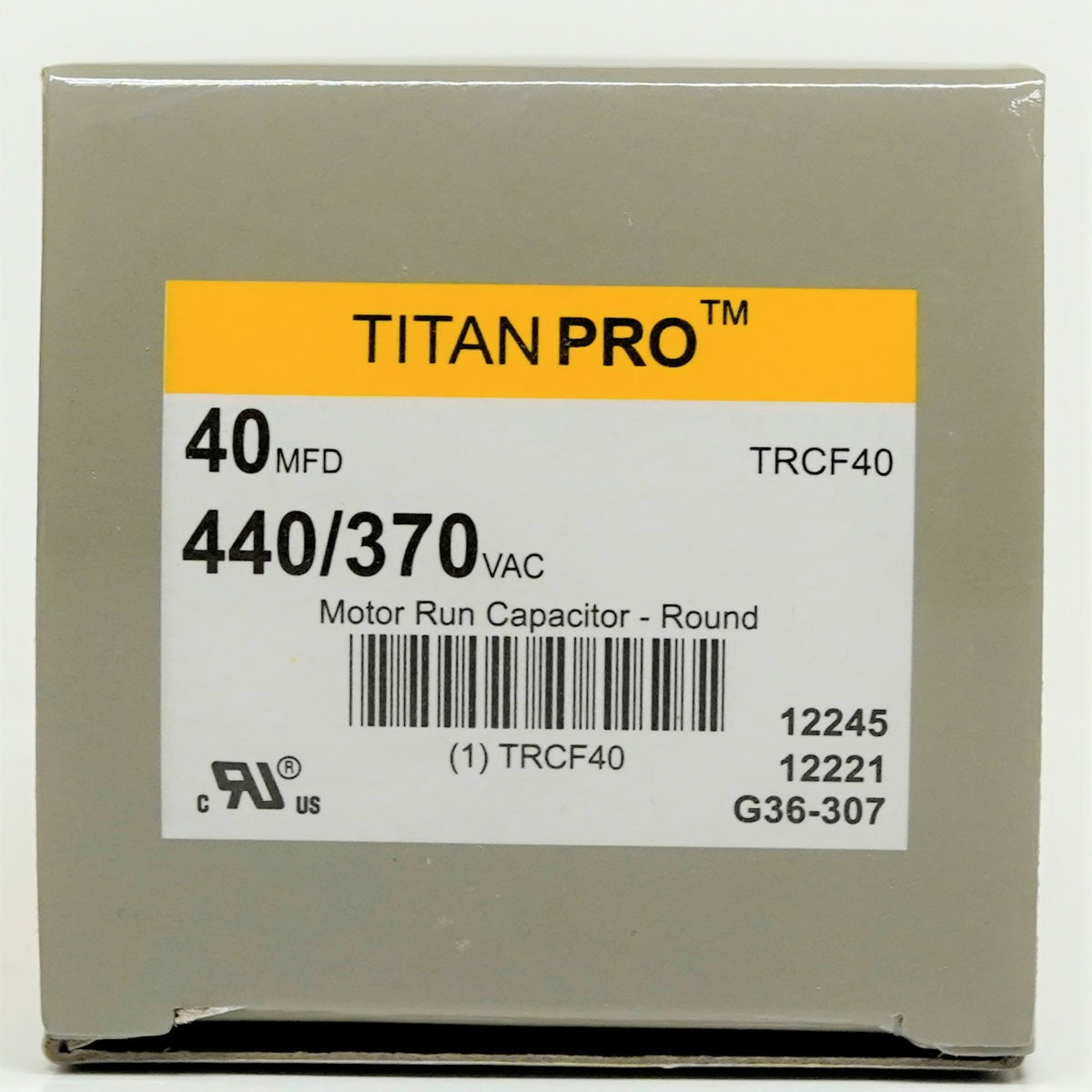 TitanPro TRCF40 HVAC Round Motor Run Capacitor 40 MFD/UF 440/370 Volts