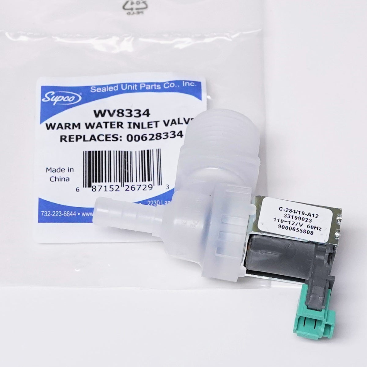 Supco WV8334 Dishwasher Warm Water Solenoid Valve for Bosch 00628334
