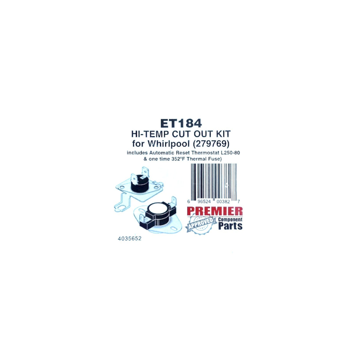 Dryer Thermostat Thermal Fuse for Whirlpool Kenmore 279769