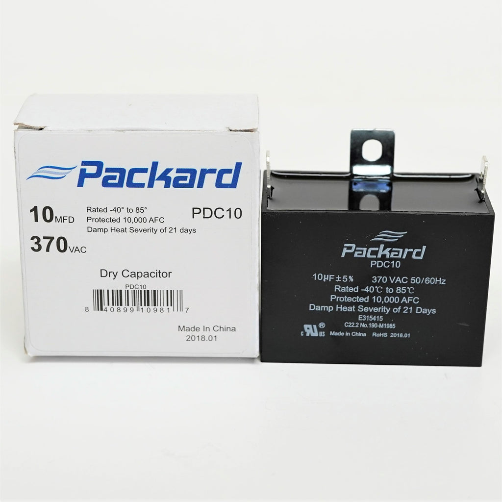 Packard PDC10 HVAC Dry Motor Run Capacitor 10 MFD/UF 370 Volts