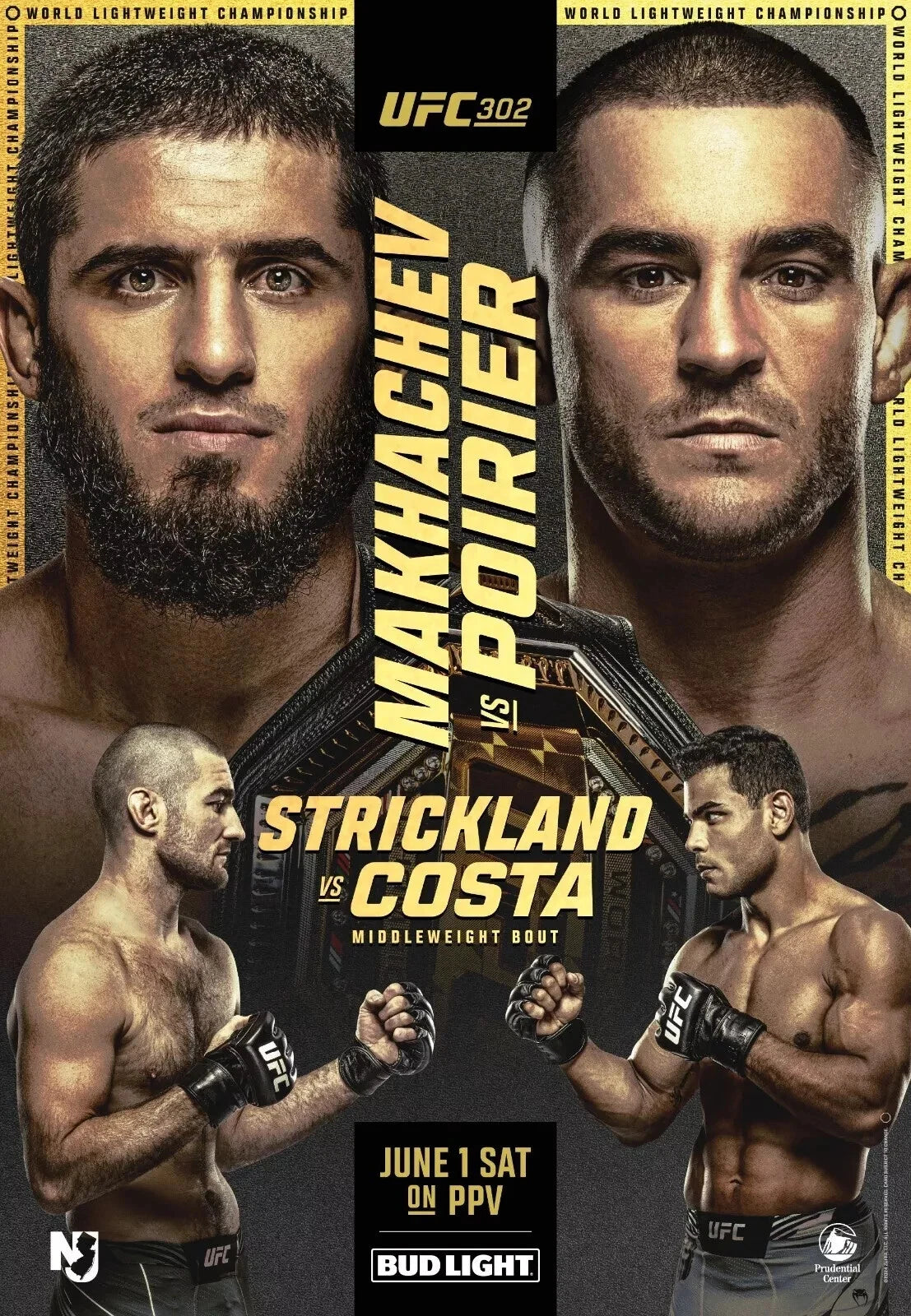 UFC 302 Islam Makhachev vs Dustin Poirier USA 11x17 Inches - Poster | Canvas Wall Art Print