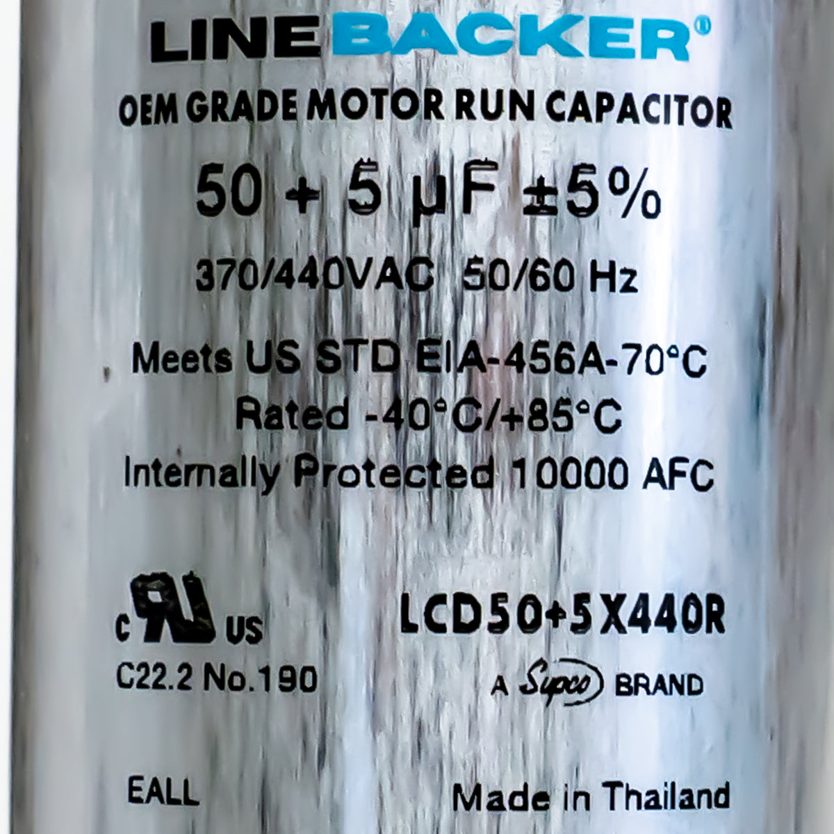 Supco Capacitor Round Dual Run 50 + 5 uf mfd 370/440 Volts for HVAC Motors