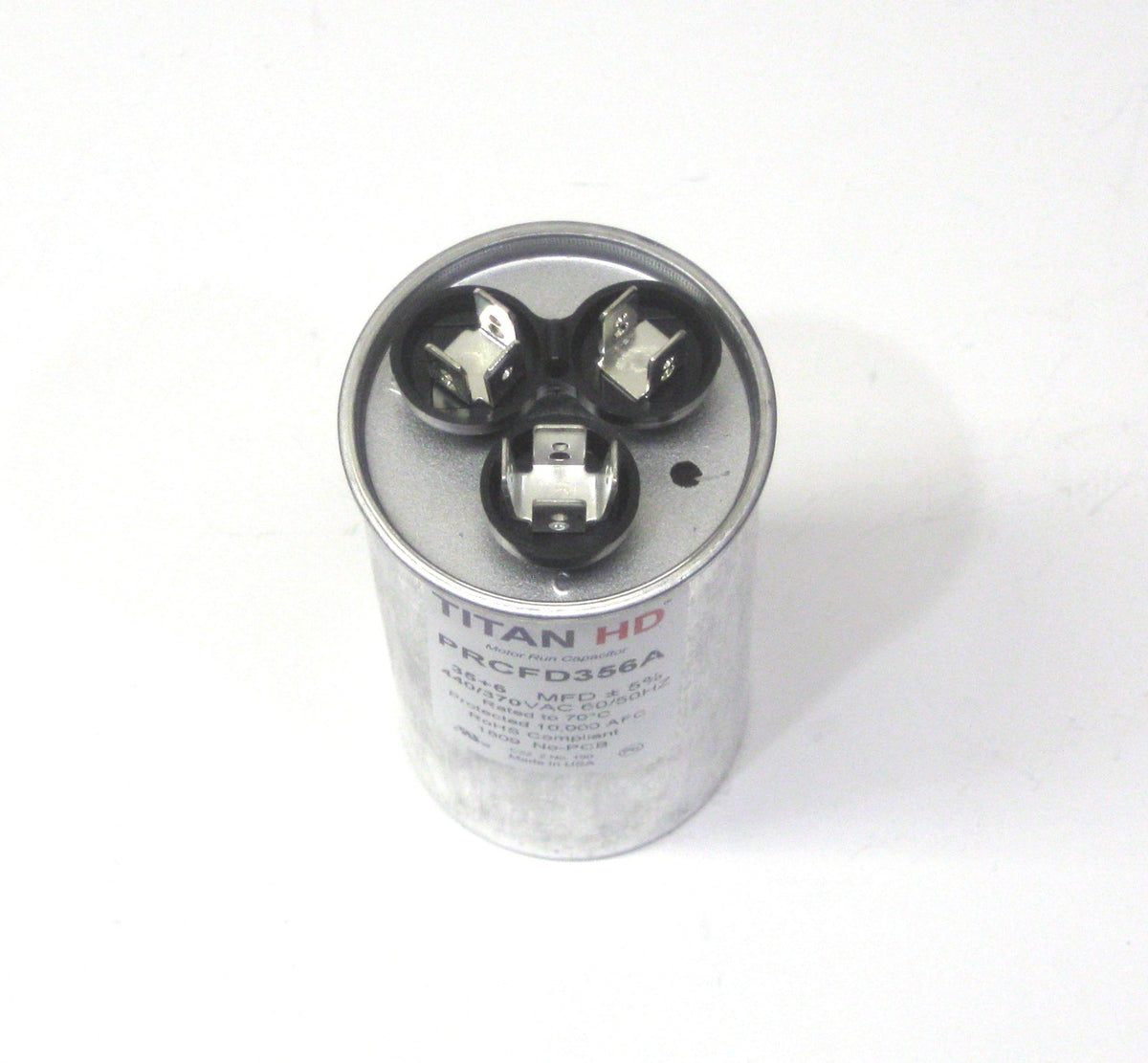 TitanHD PRCFD356A American-Made HVAC Round Run Dual Capacitor 35/6 MFD 440 Volts