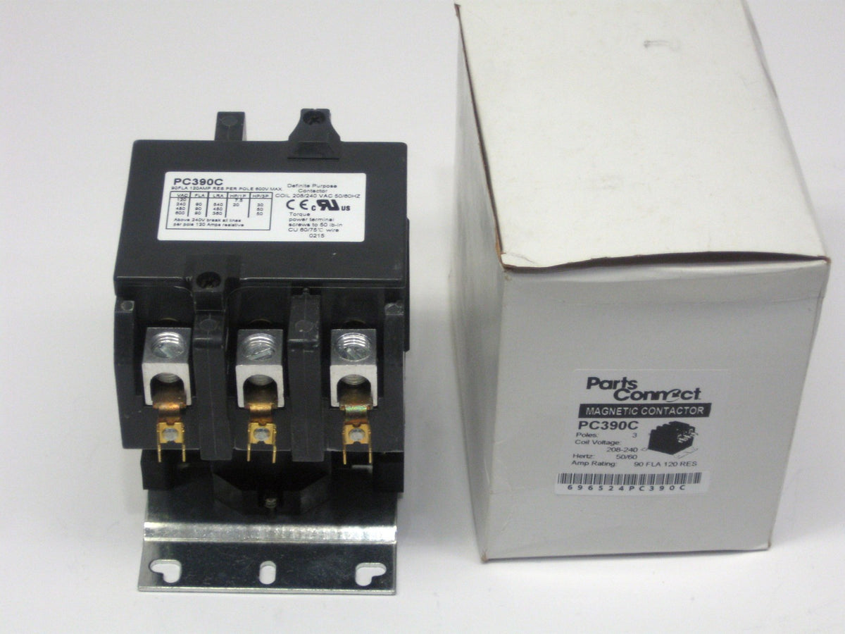 Contactor Three (3) Pole 90 Amp 240 Volts Air Conditioning PC390C