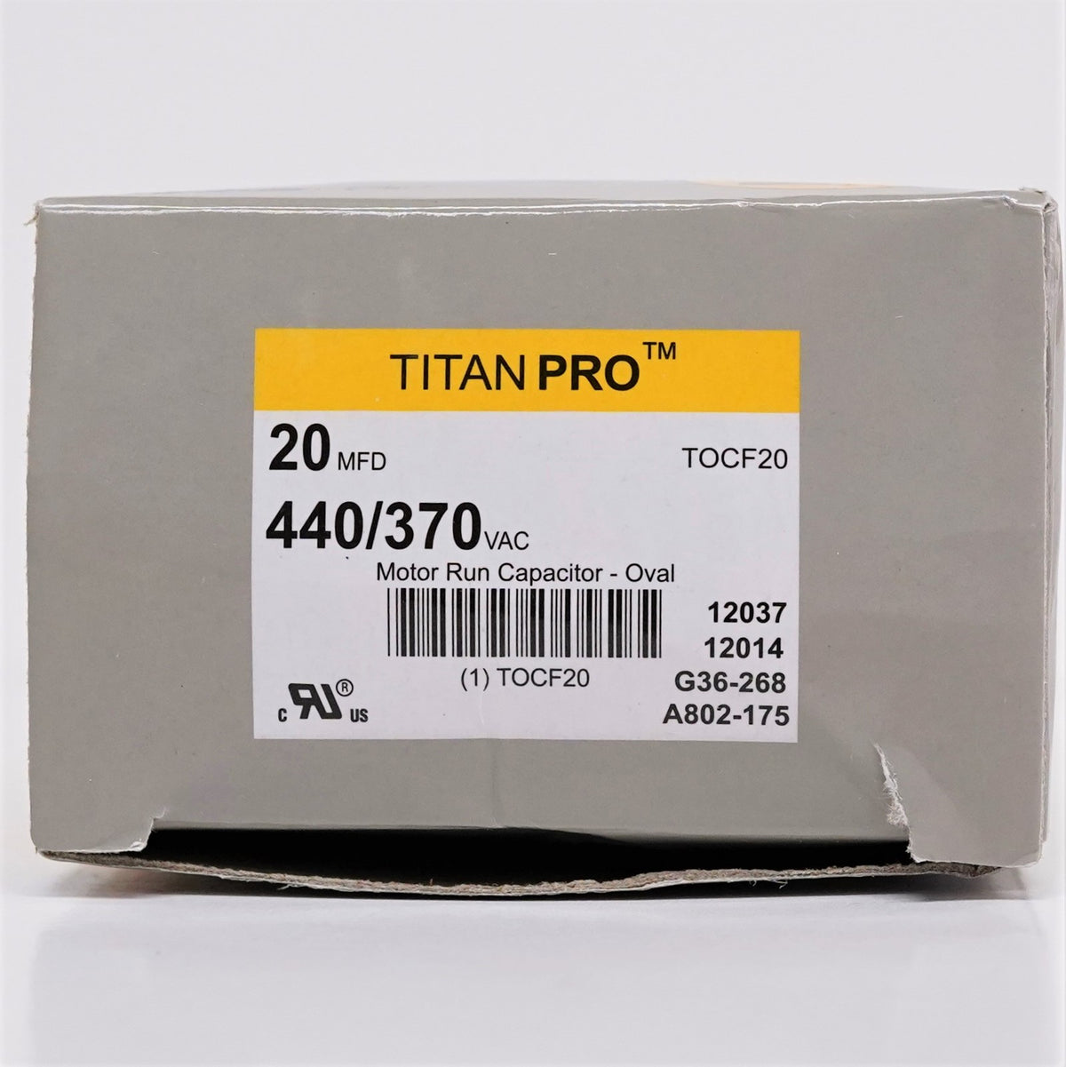 TitanPro TOCF20 HVAC Motor Run Oval Capacitor. 20 MFD/UF 440/370 Volts