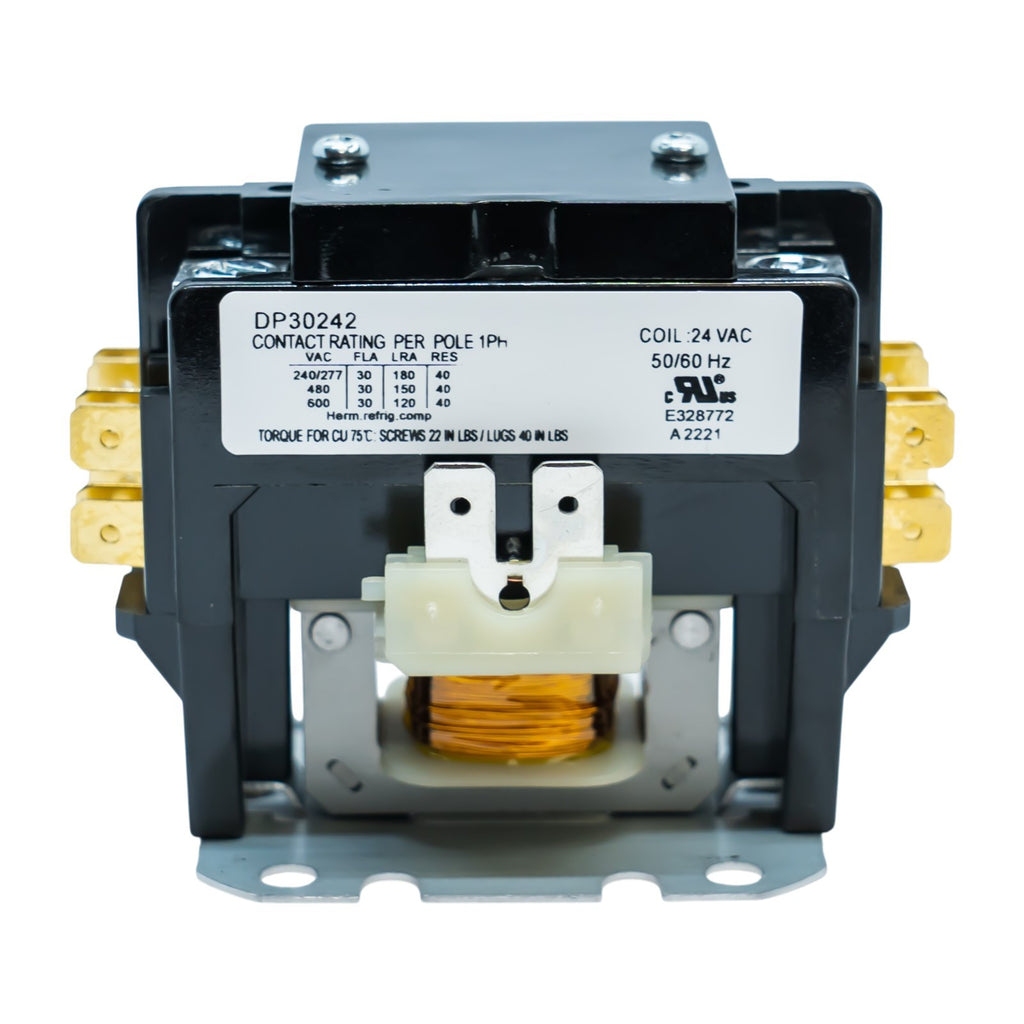 Supco DP30242 Contactor 30 FLA 40 RLA 24 Volts 2 Pole
