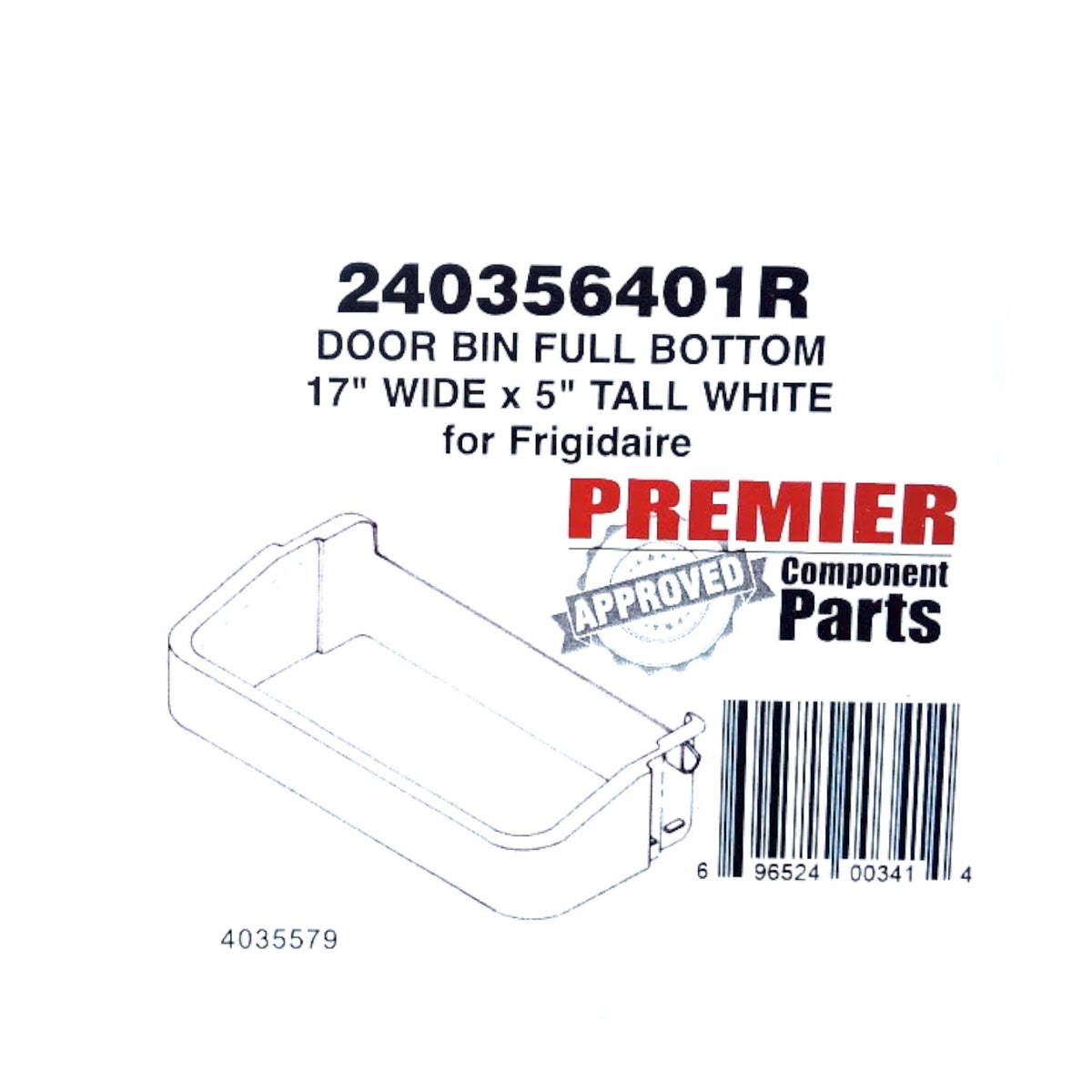 Refrigerator Gallon Door Bin HD Plastic for 240356401 Electrolux Frigidaire