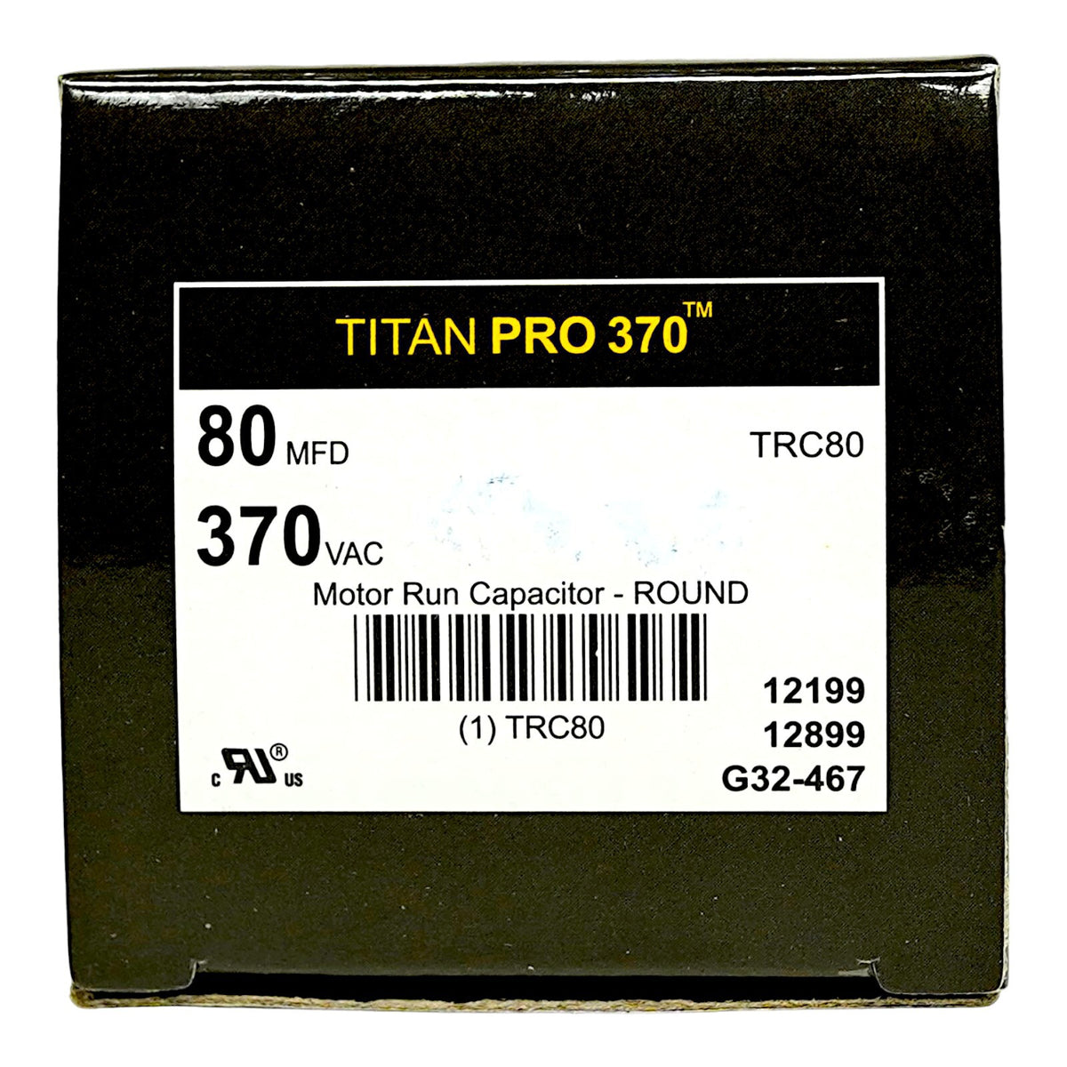 TitanPro TRC80 HVAC Round Motor Run Capacitor. 80 MFD/UF 370 Volts