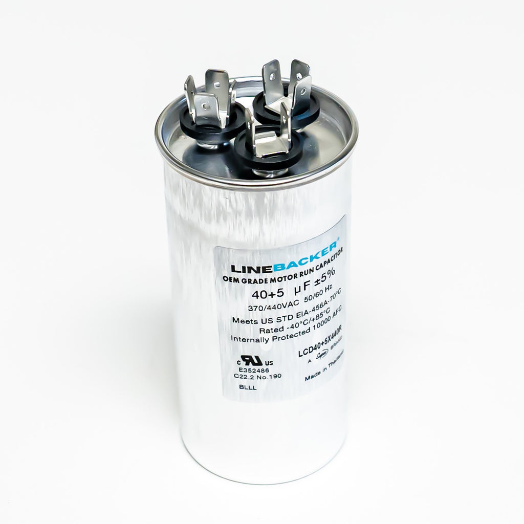Supco Capacitor Round Dual Run 40 + 5 uf mfd 370/440 Volts for HVAC Motors