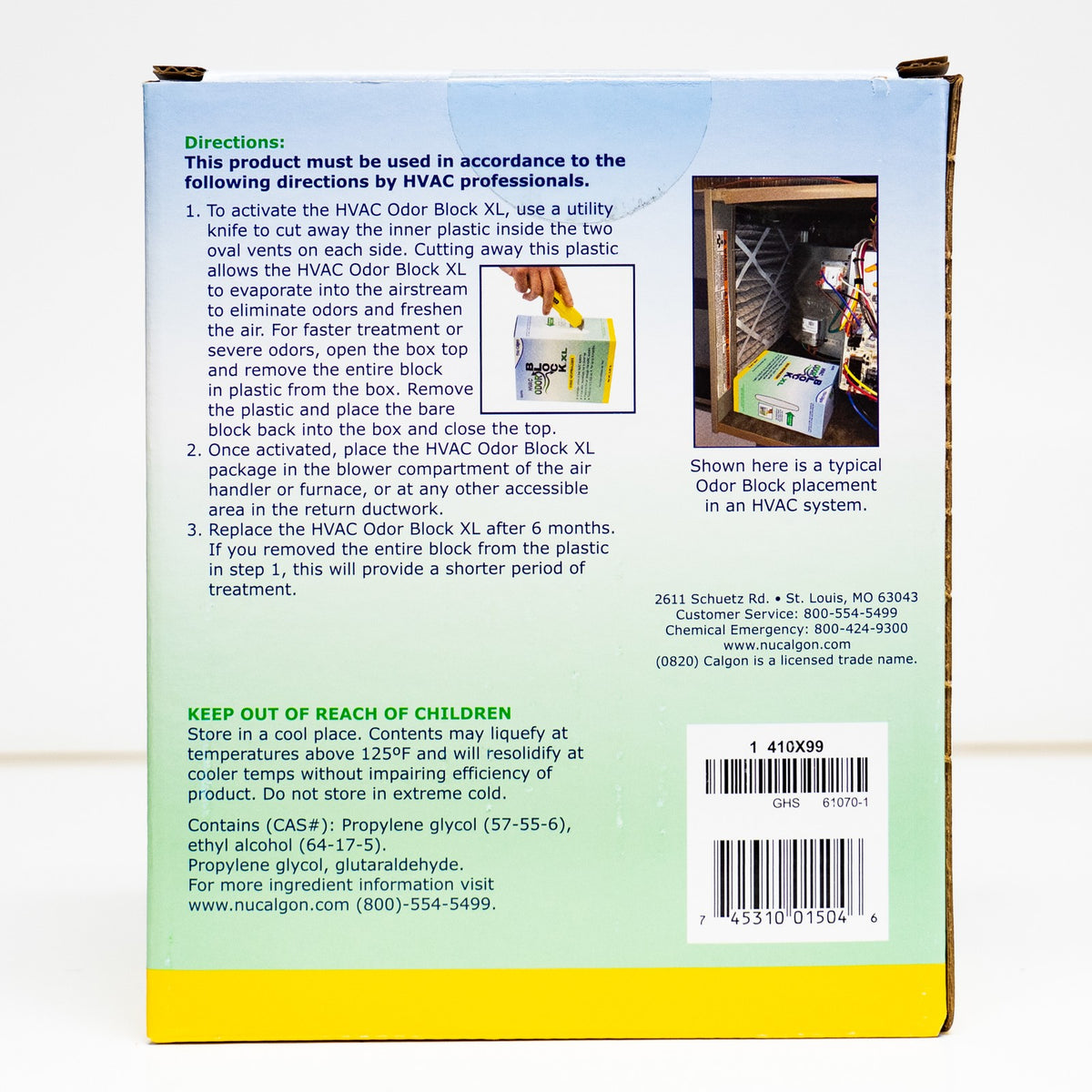 Nu-Calgon Residential HVAC Odor Block XL Odor Neutralizer - 4.25 lbs. - 61070