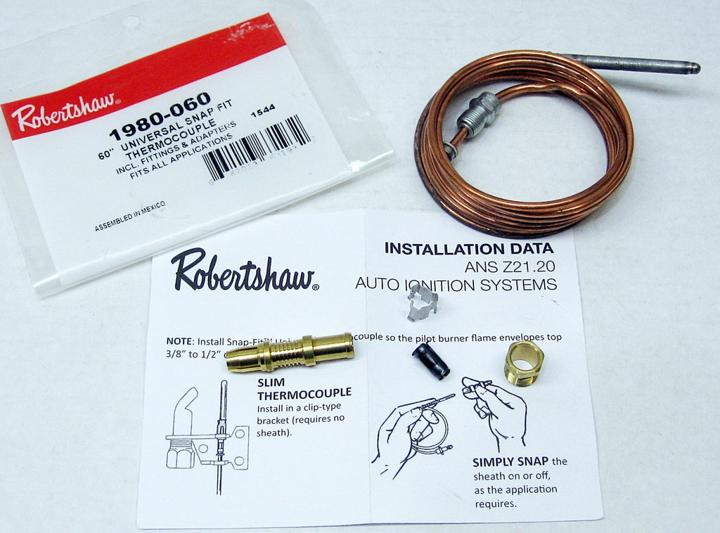 Robertshaw Thermocouple 60" 1980-060 Snap Fit Universal (51-1459)