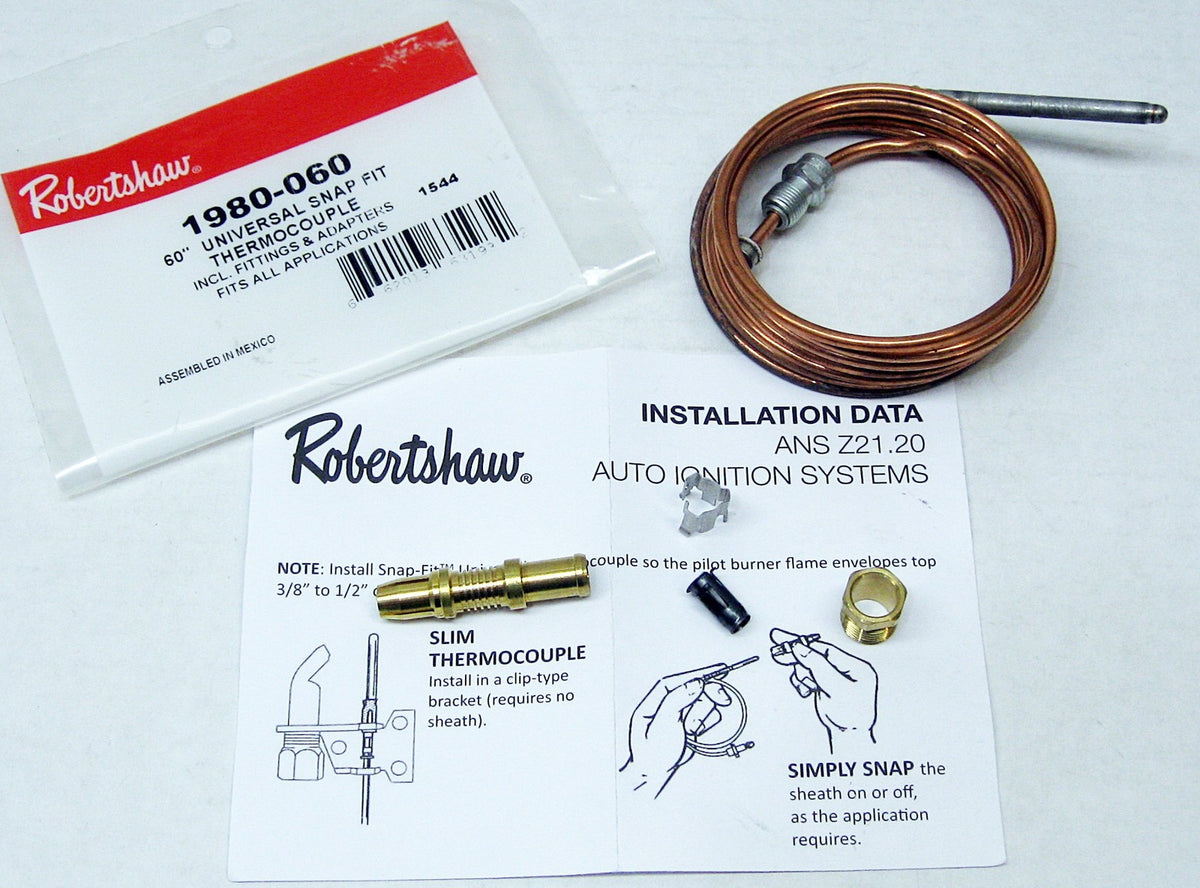 Robertshaw Thermocouple 60" 1980-060 Snap Fit Universal (51-1459)
