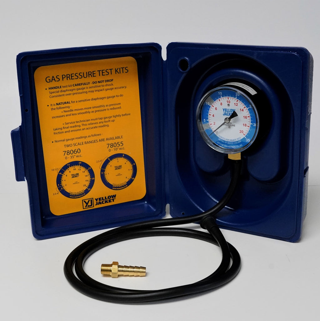 Yellow Jacket 78060 Gas Pressure Gauge Kit 0 to 35" Water Column Natural or LP