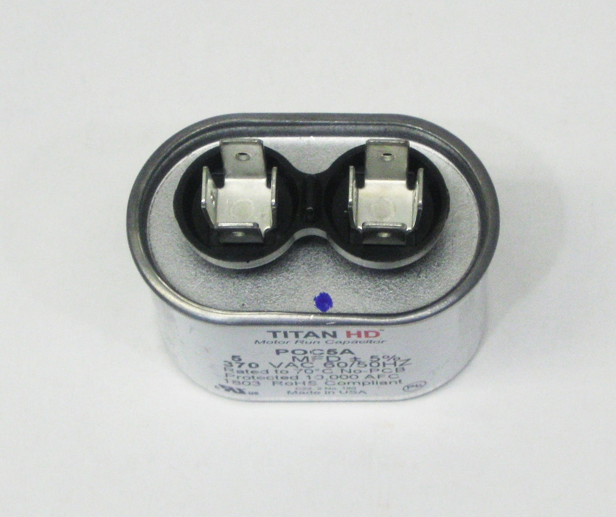 TitanHD POC5A American-Made HVAC Oval Motor Run Capacitor. 5 MFD/UF 370 Volts