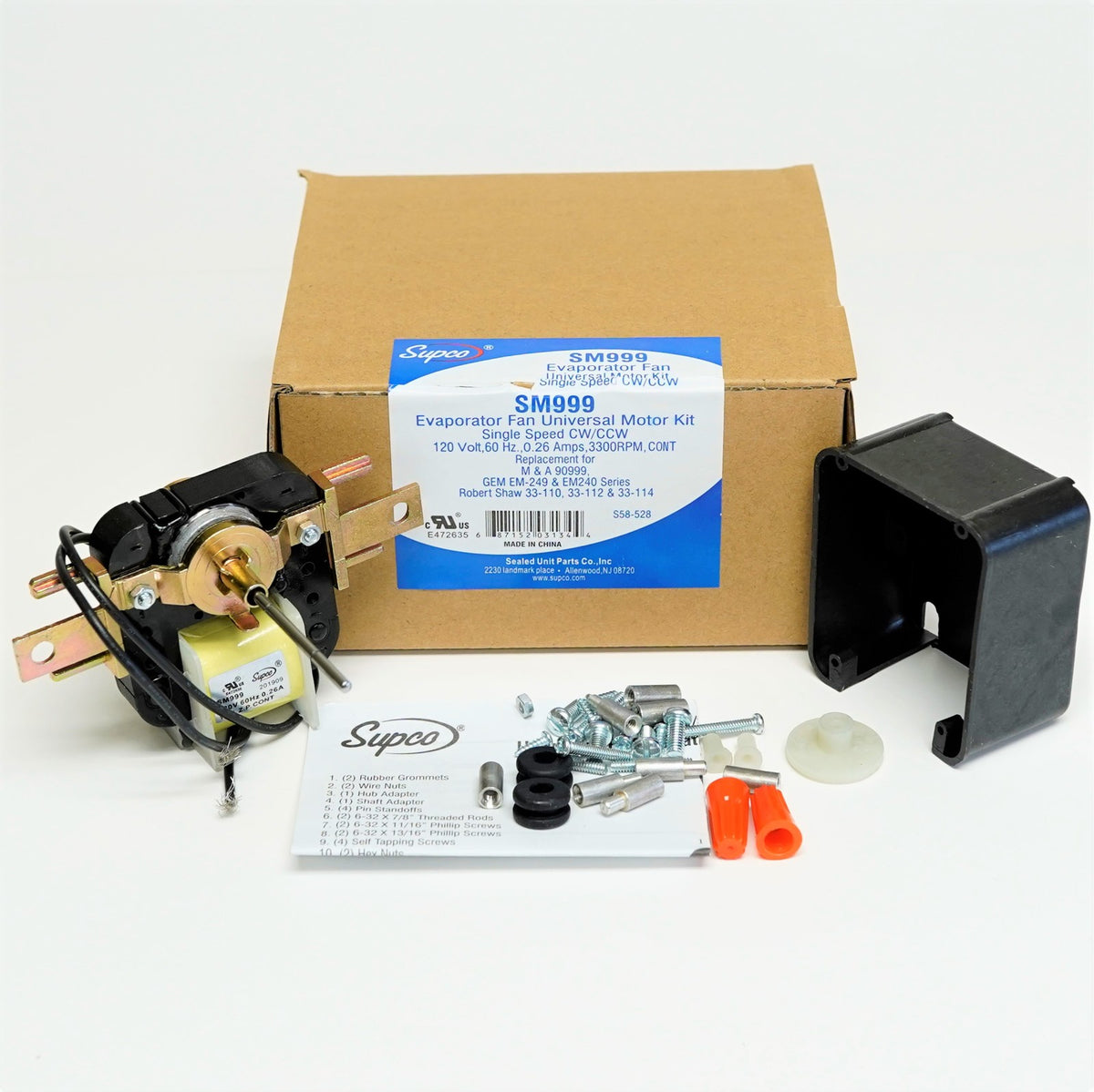 SM999 SUPCO Universal Evaporator Refrigerator Freezer Fan Motor for Vintage